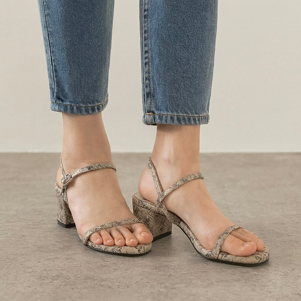 Olivia Snake Beige Heel