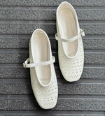 Allana White Laser Cut Leather