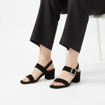 A Cynthia Buckled Leather Heel