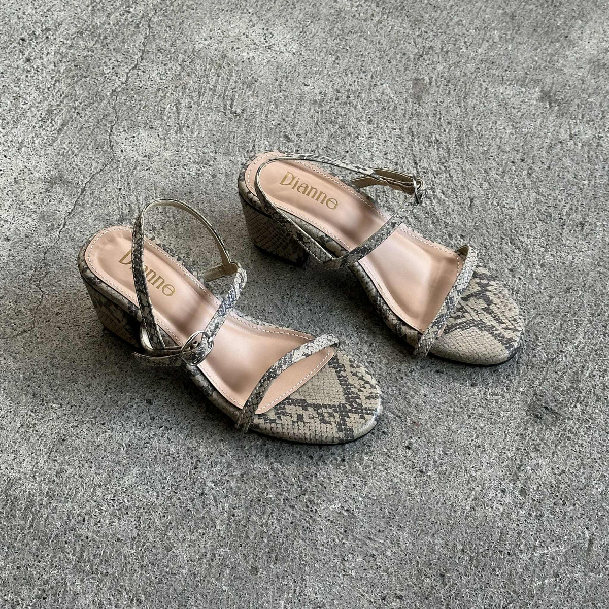 Olivia Snake Beige Heel