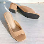 Angela Beige Square Heel