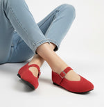 A Via Jade Knitted Mary Janes