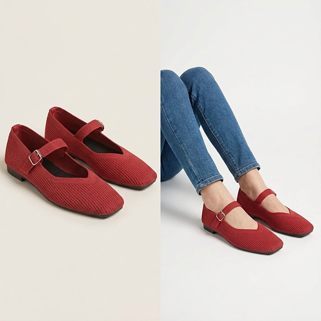 A Via Jade Knitted Mary Janes (Restocked)