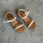 A Kimmy Strappy Sandals 1 inch heel two tone