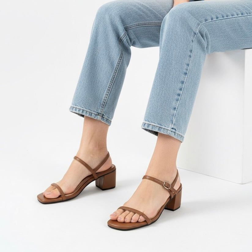 A OLIVIA Leather Heels 2 inch