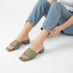 Belle Weave Slip On Sandals