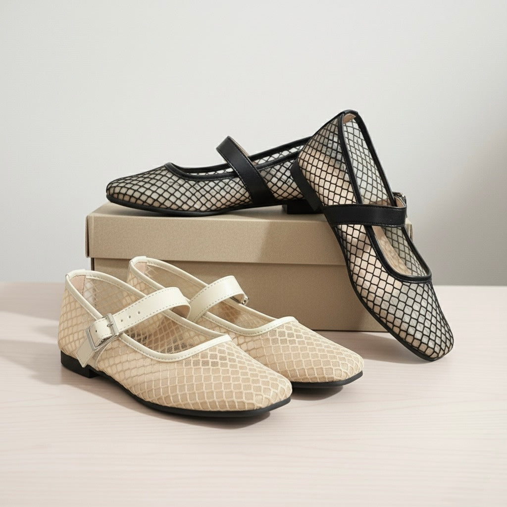 A Zarah Mesh Mary Janes