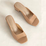 Angela Beige Square Heel