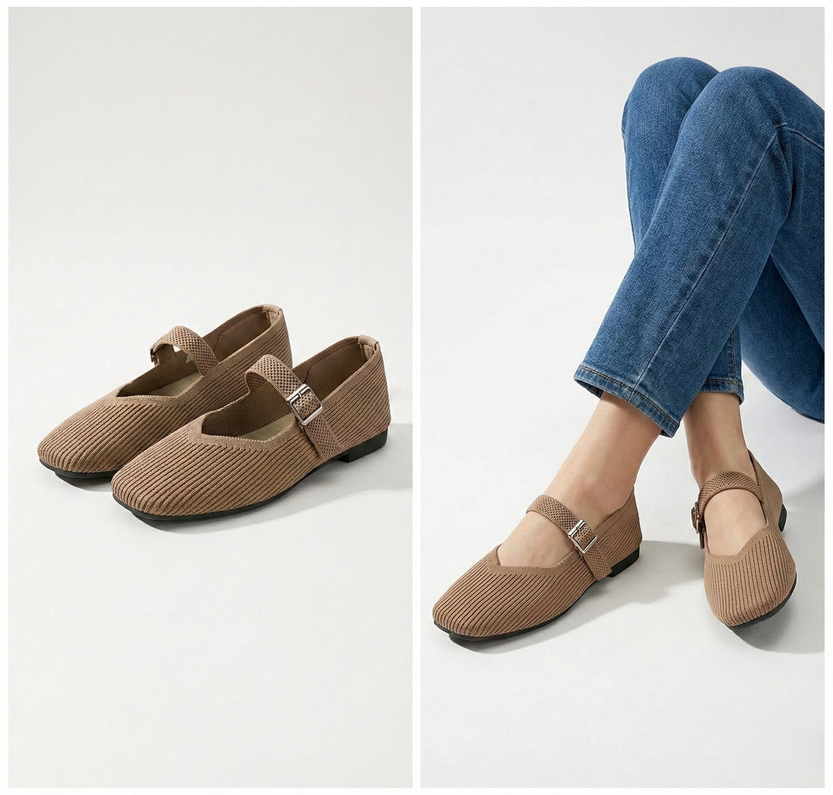 A Via Jade Knitted Mary Janes (Restocked)