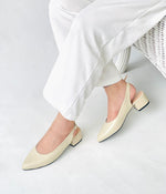 Maria Shoes Cream Leather 1.5 inch heel