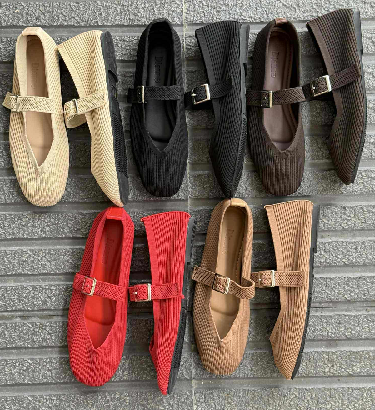 A Via Jade Knitted Mary Janes