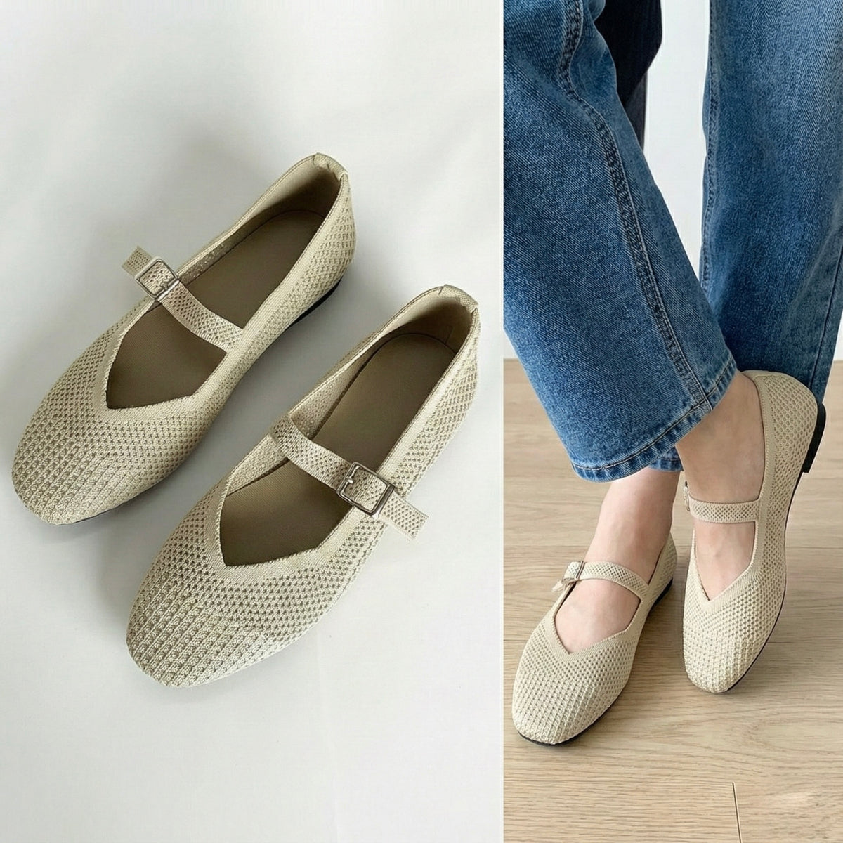 A Via Jade Knitted Mary Janes (Restocked)