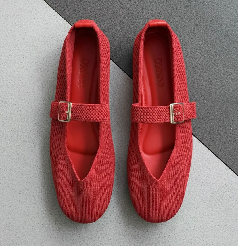 A Via Jade Knitted Mary Janes