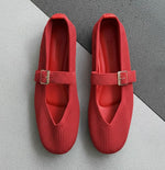 A Via Jade Knitted Mary Janes