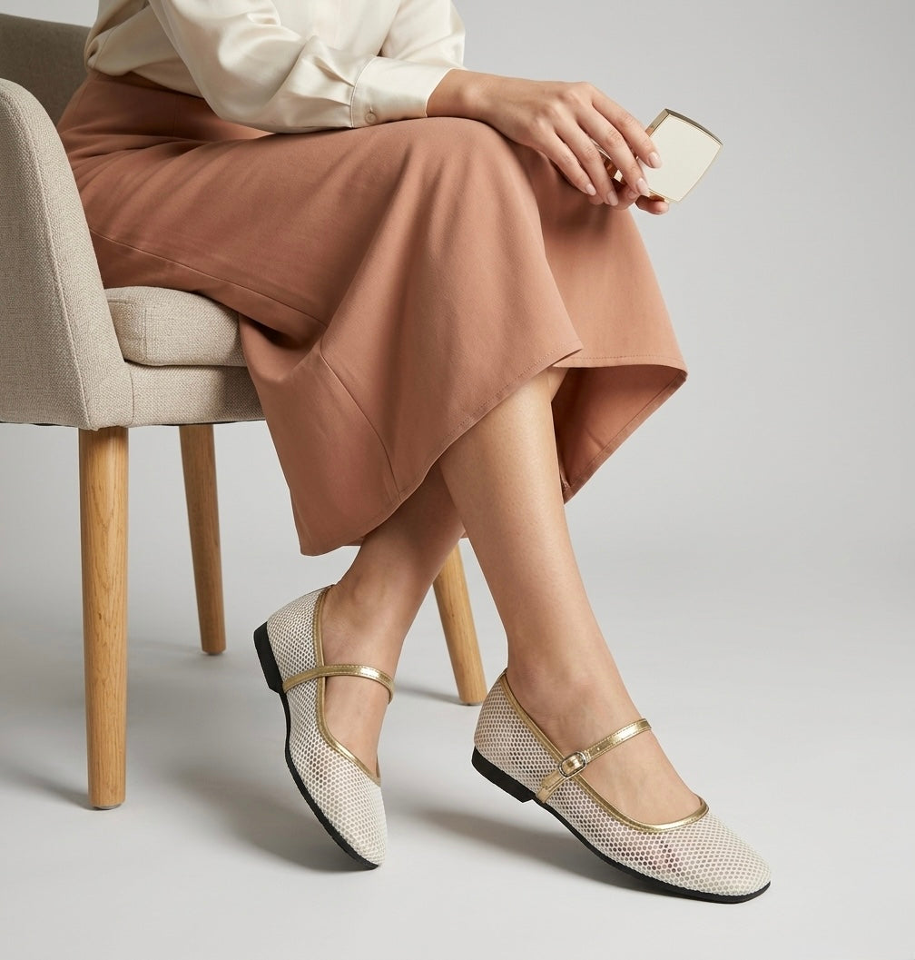 A Zarah Mesh Mary Janes