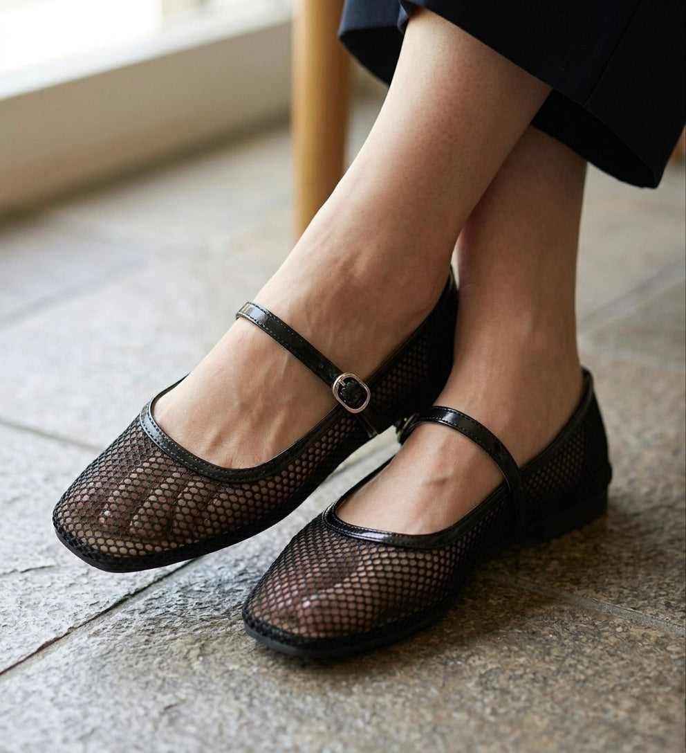 A Zarah Mesh Mary Janes