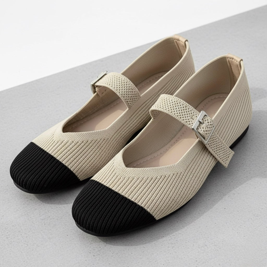 A Via Jade Knitted Mary Janes