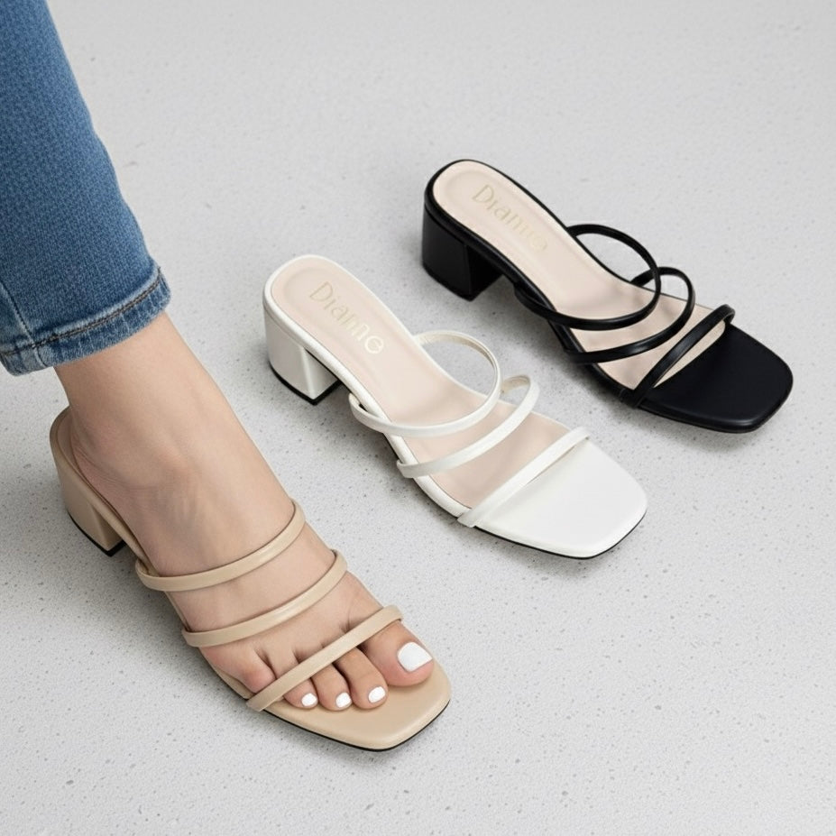 A Rea 3 Strap Leather Sandals