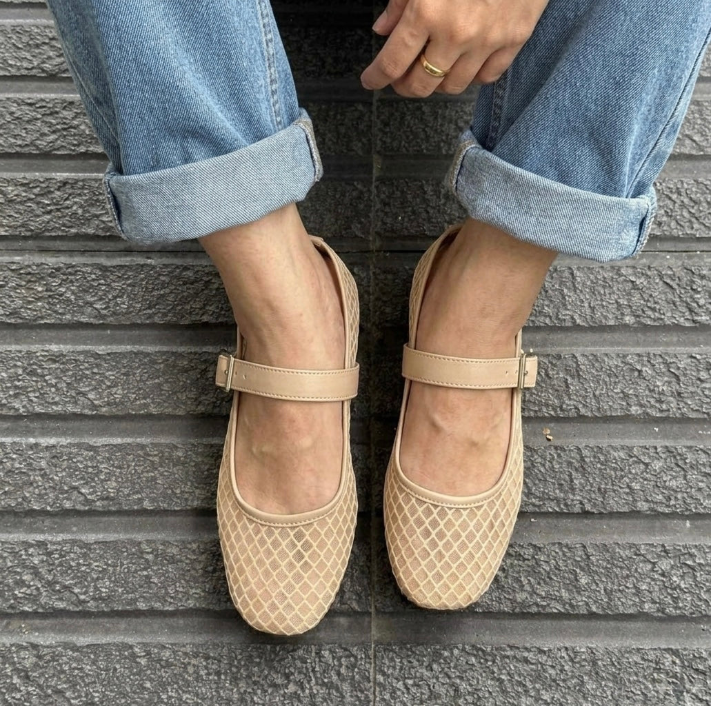 A Zarah Mesh Mary Janes