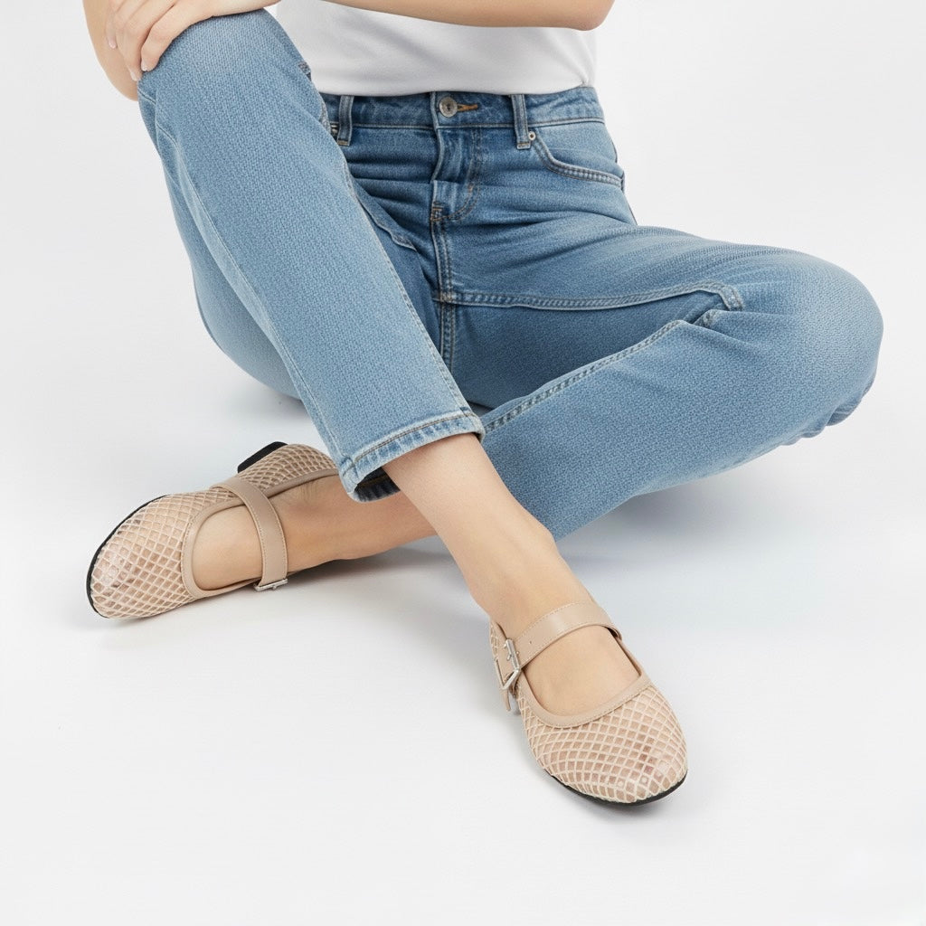 A Zarah Mesh Mary Janes