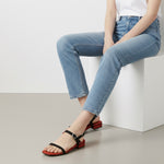 A Kimmy Strappy Sandals 1 inch heel two tone