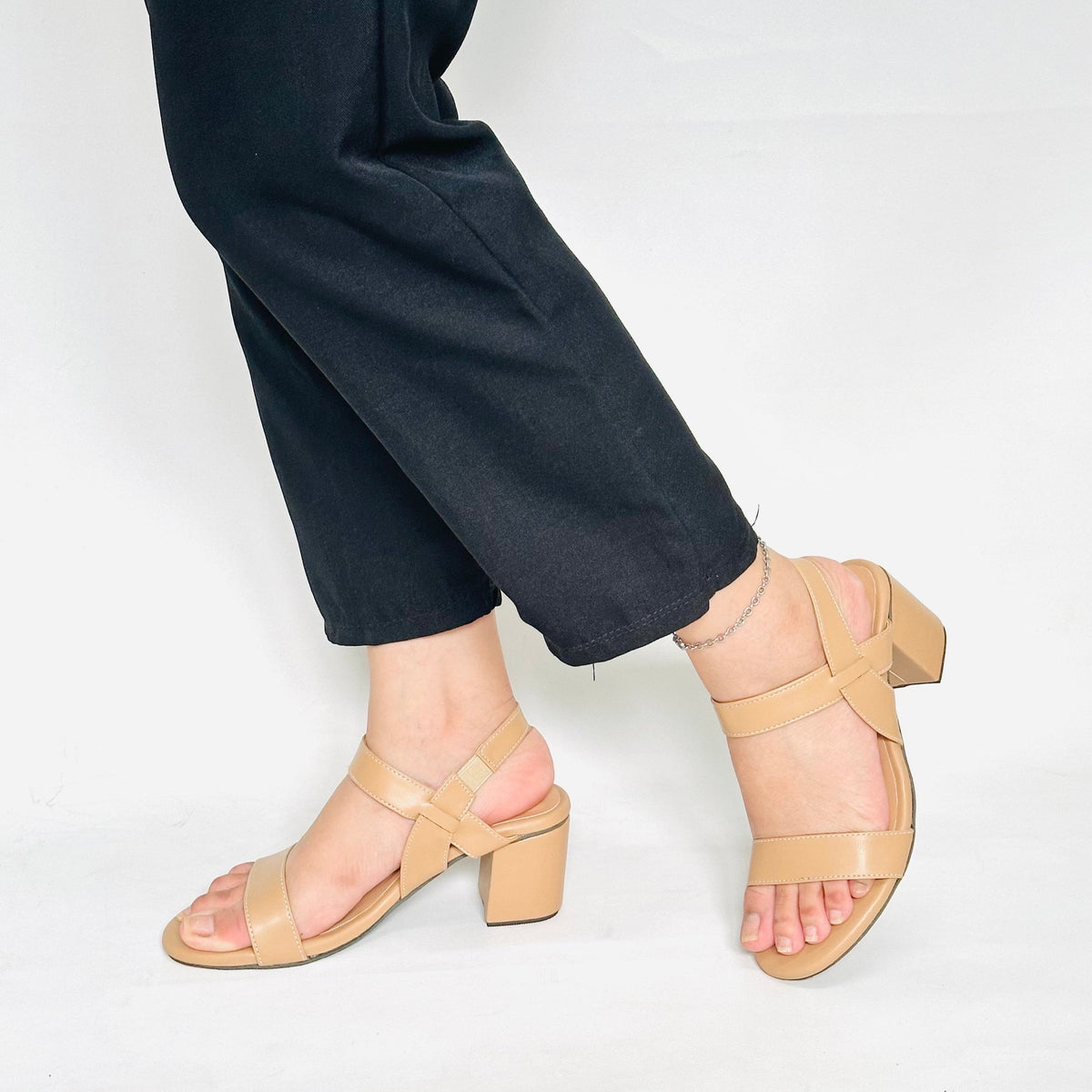 A Kianna Block Heels Garter Style