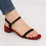 A Kimmy Strappy Sandals 1 inch heel two tone