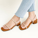 A Kimmy Strappy Sandals 1 inch heel two tone