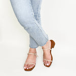 A Kimmy Strappy Sandals 1 inch heel two tone