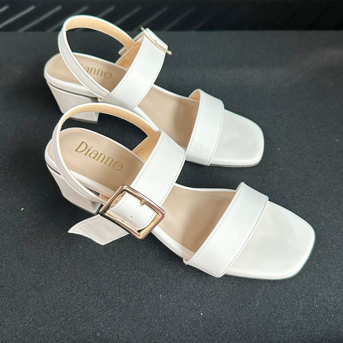 A Cynthia Buckled Leather Heel