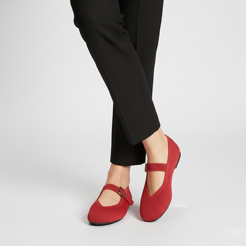 A Via Jade Knitted Mary Janes