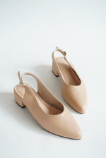 Maria Shoes Beige Leather 1.5 inch heel