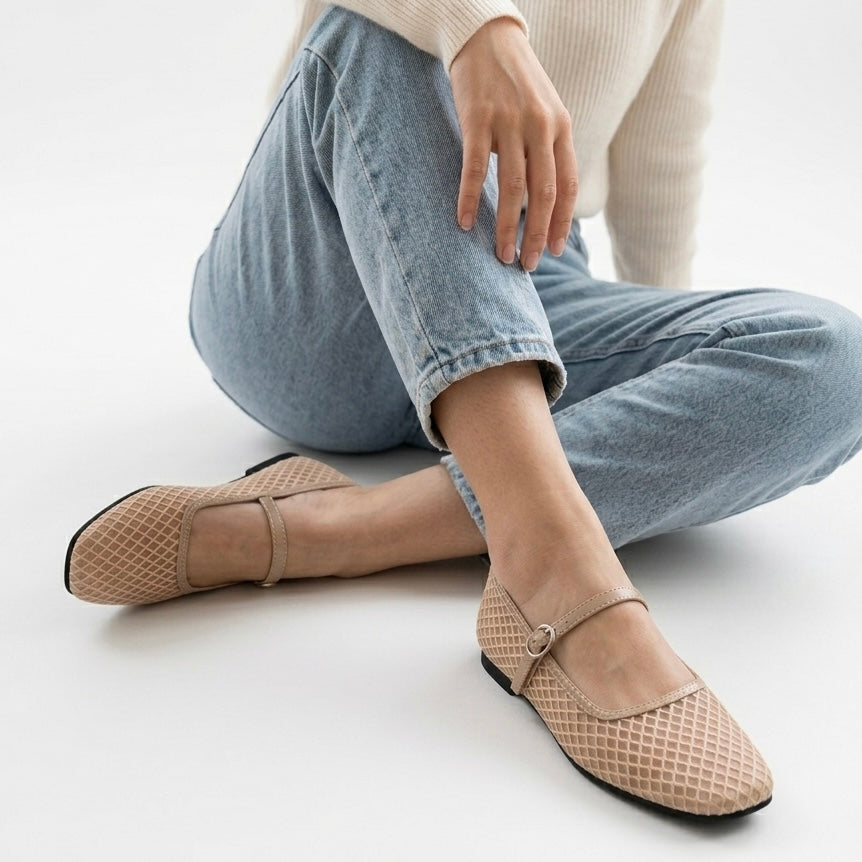 A Zarah Mesh Mary Janes