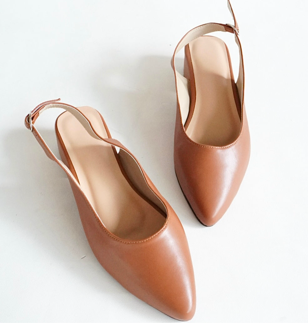 Maria Shoes Tan 1.5 inch heel
