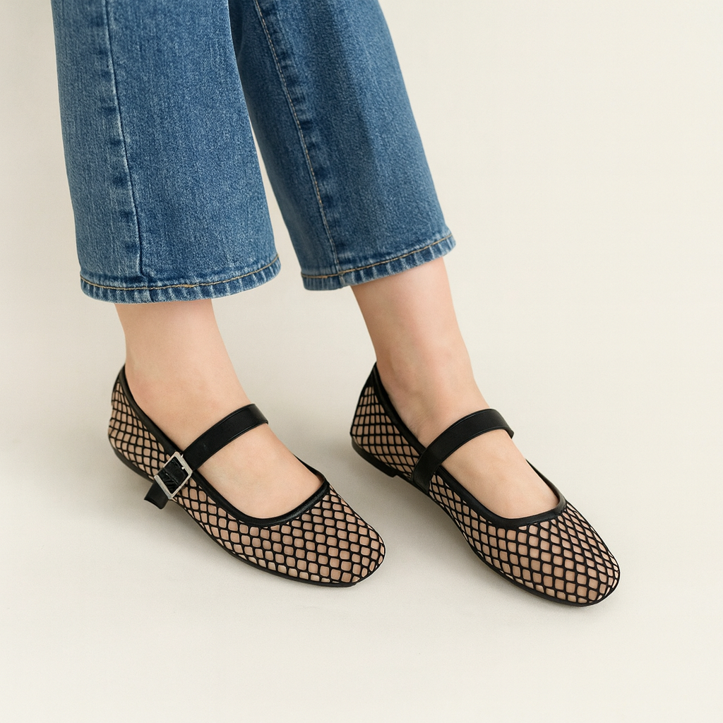A Zarah Mesh Mary Janes