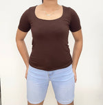 B1T1 Basic Top Square Neck Korean Spandex Body hugging