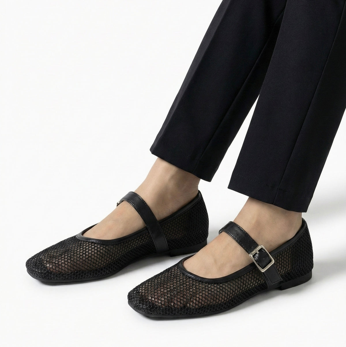 A Zarah Mesh Mary Janes
