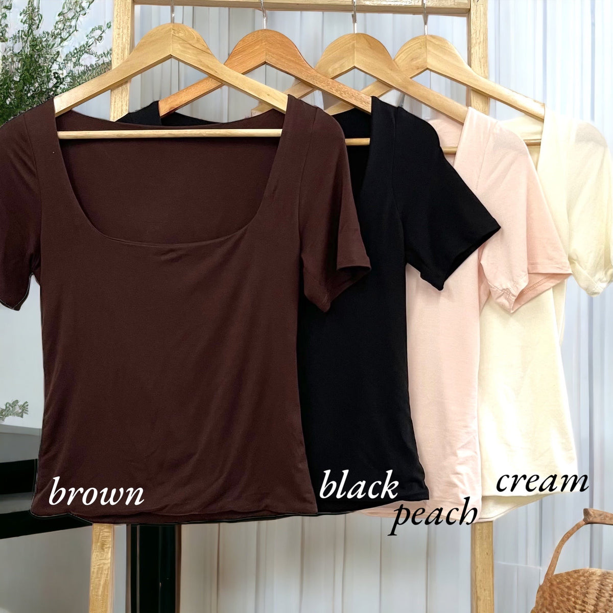 Basic Top Square Neck Korean Spandex Body hugging (M,L,XL)