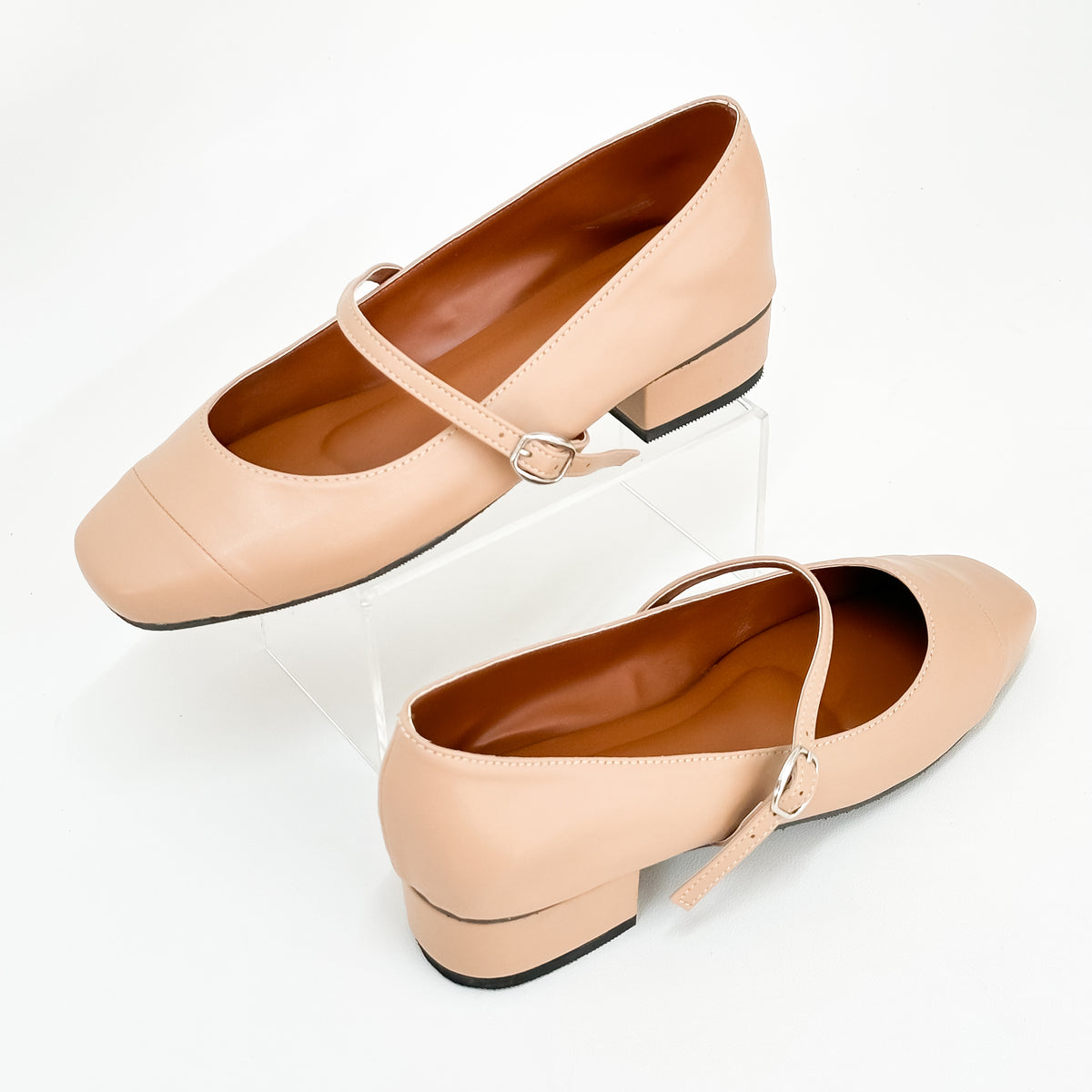 Bailey Mary Janes Beige 1 inch