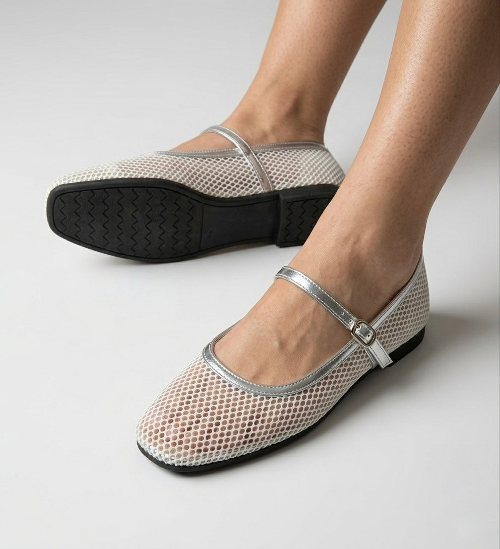 A Zarah Mesh Mary Janes