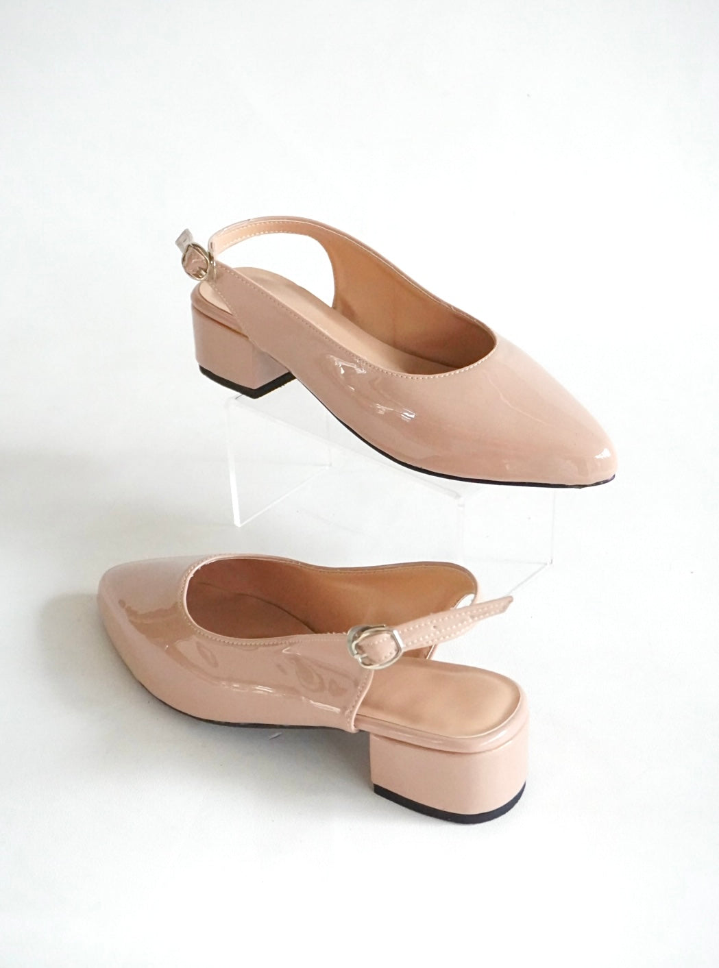 Maria Shoes Beige Glossy 1.5 inch heel