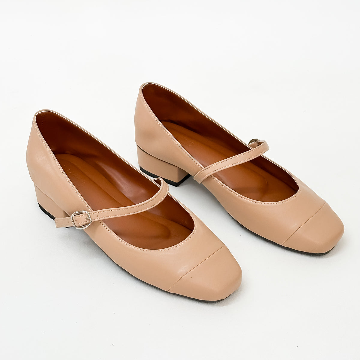 Bailey Mary Janes Beige 1 inch