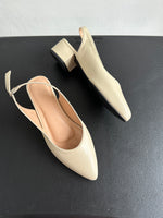 Maria Shoes Cream Leather 1.5 inch heel