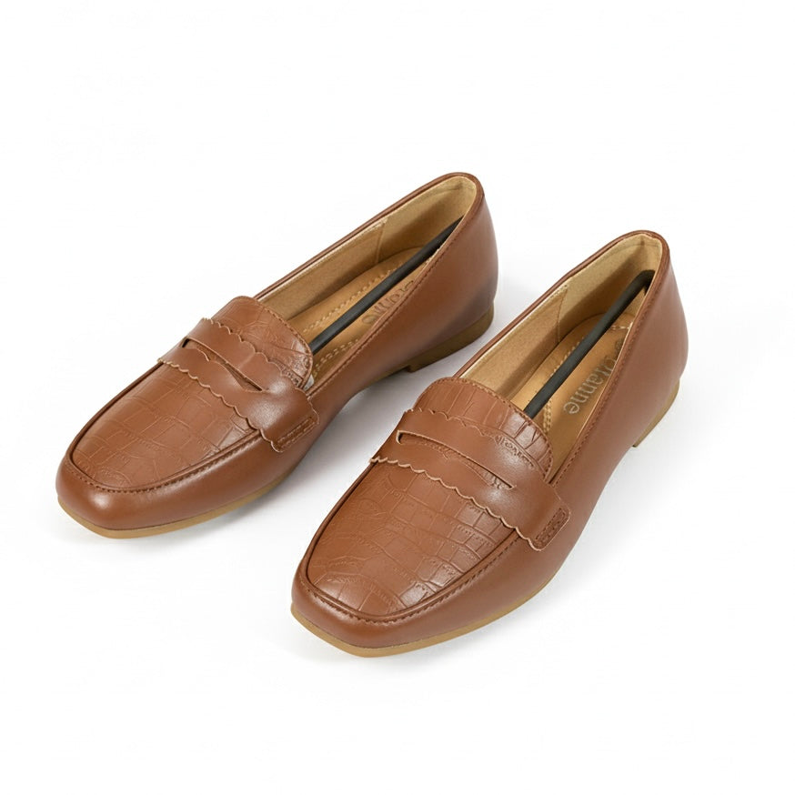 Jane Tan Loafers Shoes (New Product) Imported