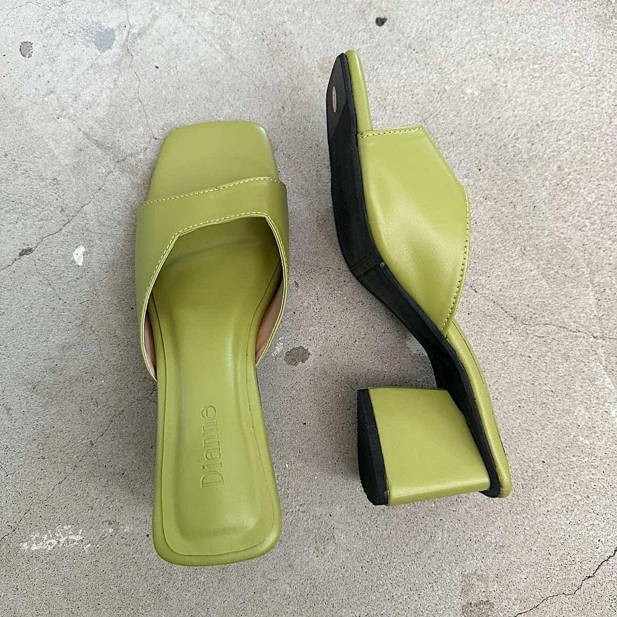 Angela Lime Green Diamond Heel