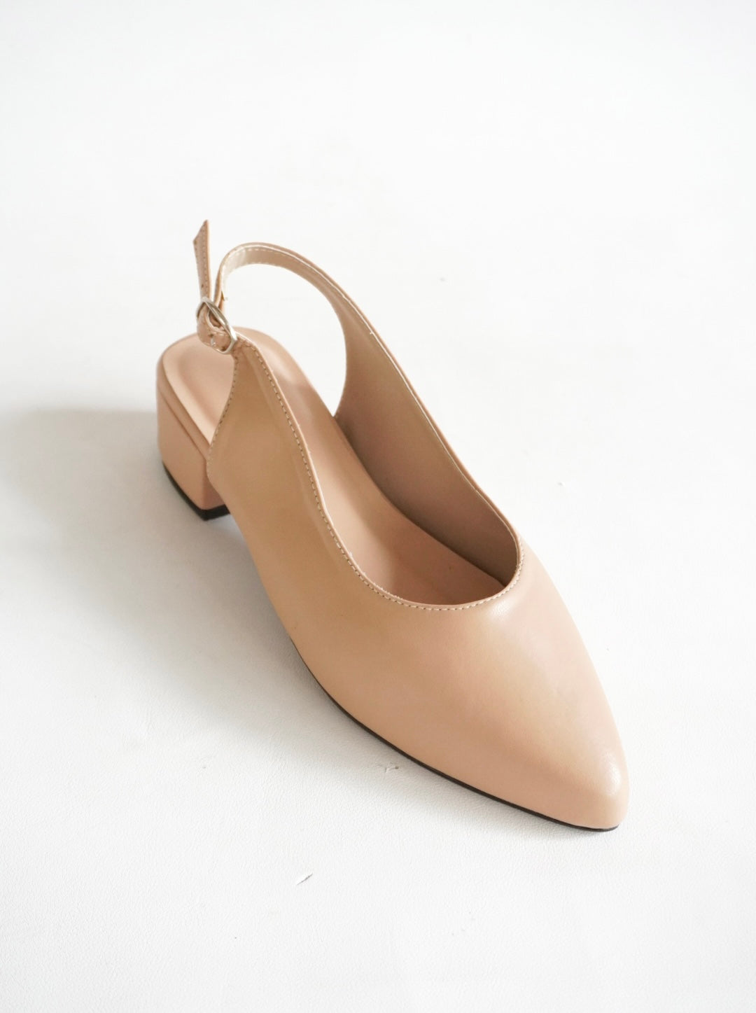 Maria Shoes Beige Leather 1.5 inch heel