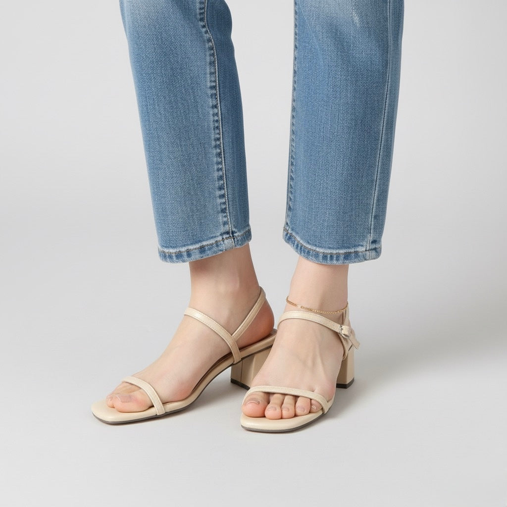 A OLIVIA Leather Heels 2 inch