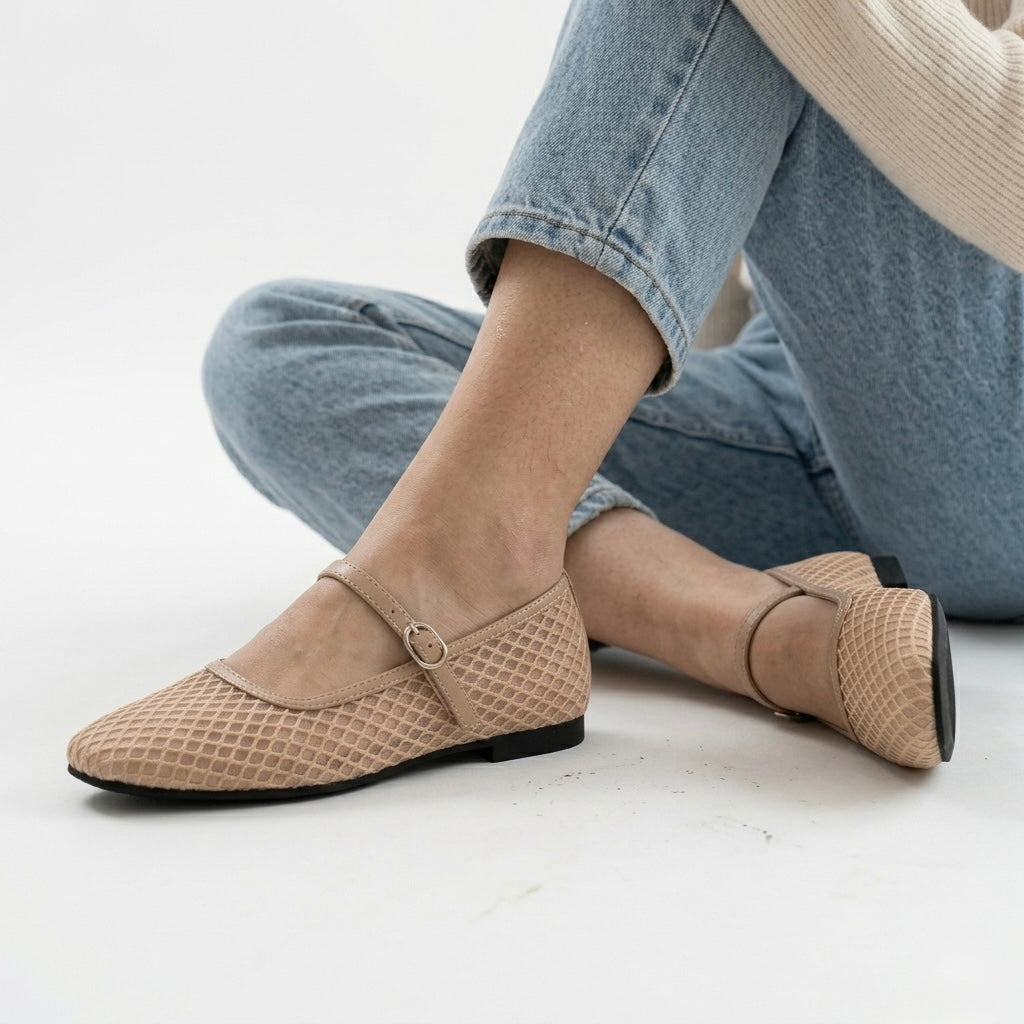 A Zarah Mesh Mary Janes