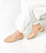 Maria Shoes Beige Leather 1.5 inch heel