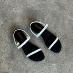 A Kimmy Strappy Sandals 1 inch heel two tone